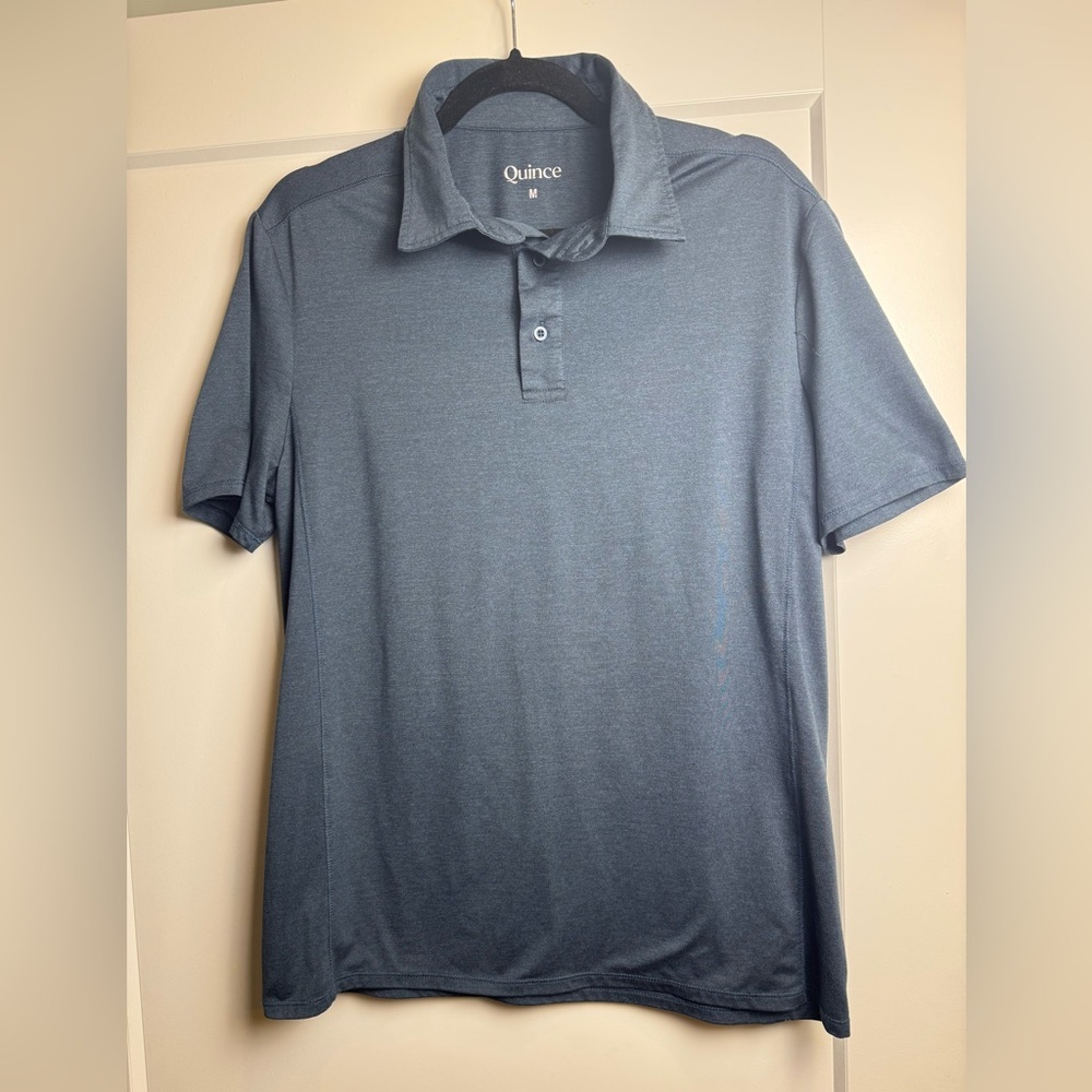 Quince Men's Performance Jersey Golf Polo slate blue
